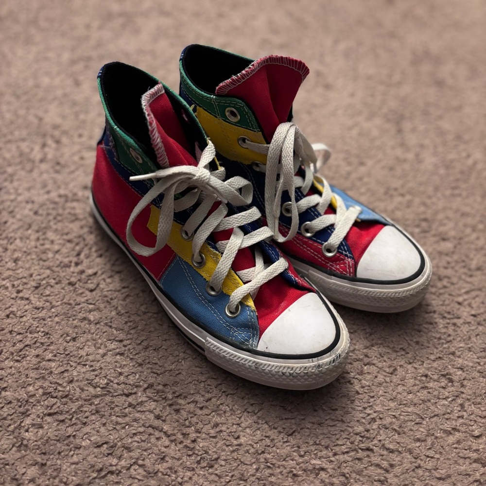 Converse All Star Multi Colored Patch Work High T… - image 1